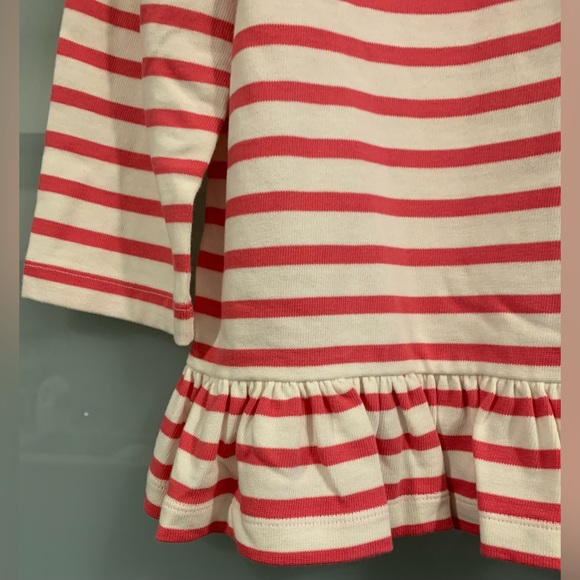 Like New, Kate Spade, Sz Medium, Pink & White Striped Top w/ Floral Rosette - Picture 6 of 11